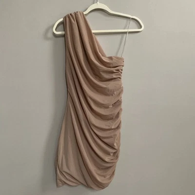 Mini Vestido Misha Revolve Un Hombro Para Mujer S Desnudo Cóctel Bodycon Malla Y2K Foto 1 de 4