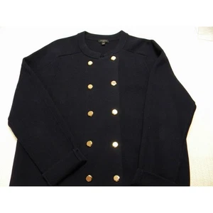 Talbots Petite Navy Blue Military Knit Sweater Preppy Classic Nautical Large P - Picture 1 of 4