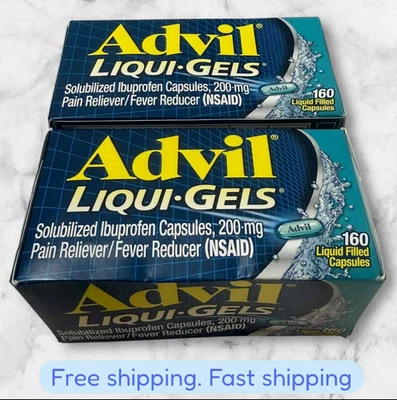 2 Advil Liqui Gels Pain Reliever Fever Reducer 160 Liquid Capsules EXP 2027-2028 - Image 1 of 3