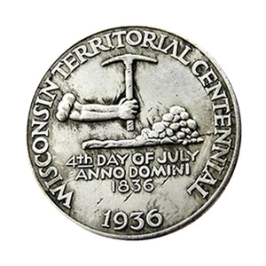Antike US-Silbermünzen 1936, seltenes Sammlerstück Liberty Half Dollar alte Münzen - Bild 1 von 4