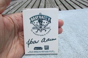 HANK AARON 23K GOLD FOIL CARD BASEBALL`S GREATEST CHAMPIONS, BOX, CASE, COA MINT - Picture 1 of 10