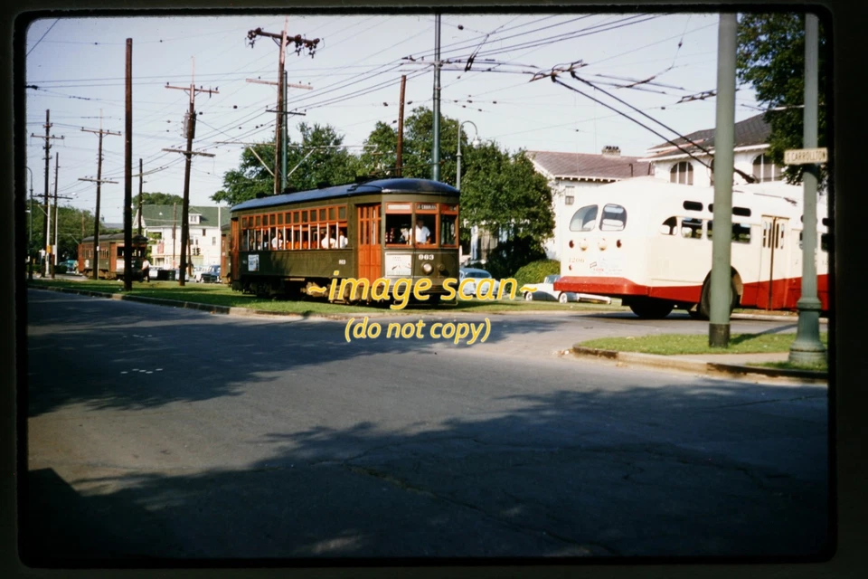 Kodachrome Slide of New Orleans Public Service NOPSI Trolley 963 en 1961 w3a Foto 1 de 1