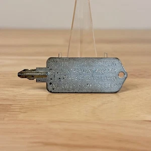 Vintage Gefrierschrank Metall Schlüssel - mit verhindern Kindereinklemmen Sicherheit Warnung - Bild 1 von 4