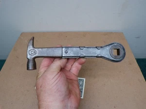 Vintage 2 in one Hammer / Ratchet Tool Patent July 12, 1910 Wakefield Wrench co - Bild 1 von 13