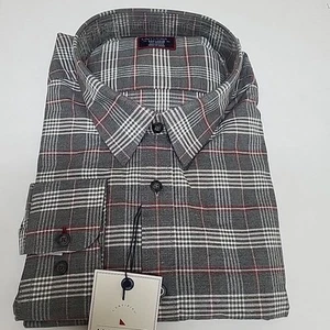 UNTUCKit Hazlitt Mens XXX Tall Long Sleeve Button Up Gray Plaid Cotton Shirt - Picture 1 of 5