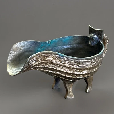 Antigo vaso de bronze estilo arcaico chinês réplica da dinastia Zhou - Imagem 1 de 4