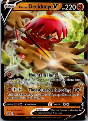 Hisuian Decidueye V Promo SWSH: Sword & Shield Promo Cards SWSH238 NM - Image 1 of 2