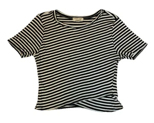 Silence And Noise Cropped Baby T gestreift schwarz & weiß Medium Stretch Top - Bild 1 von 5