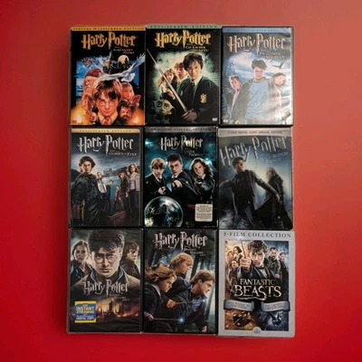 Harry Potter DVDs 1–7 (Used, Clean) + 2x Fantastic Beasts (Sealed) + DH2 Sealed - image 1 of 2