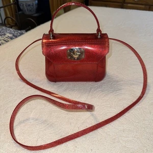 Borsa a tracolla Furla Red Glitter JELLY Candy mini borsa Italia 2WAY - Foto 1 di 11