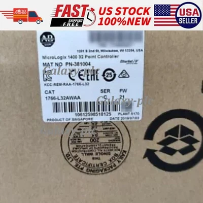 New Factory Sealed AB 1766-L32AWAA MicroLogix1400 32Point Controller US Free Tax - Image 1 of 4