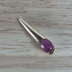 Orecchino singolo oro giallo 14 kt rubino crepato gioielli rottami 1g - Foto 1 di 6