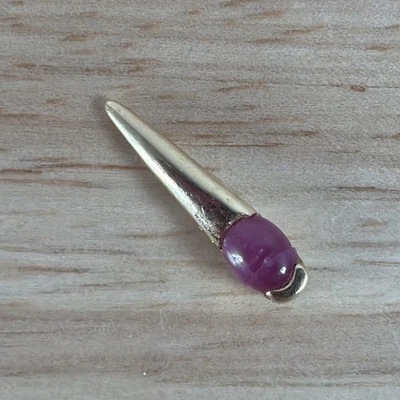 14k Yellow Gold Cracked Ruby Single Earring Jewelry Scrap  1g - Image 1 of 4