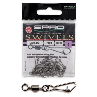 Spro Rolling Swivel + Hook Snap | Wirbel + Haken Karabiner 10 Stück Hooksnap - Bild 1 von 2