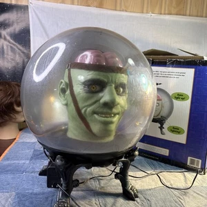 2005 Gemmy Animated Talking Brain Monster Frankenstein 14" Spirit Ball Halloween - Picture 1 of 2