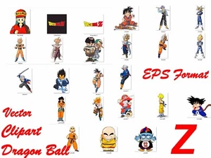 RACCOLTA CLIPART DRAGON BALL IN FORMATO EPS CON ANTEPRIMA JPEG VECTOR FILES - Picture 1 of 1