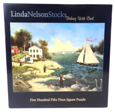 Rompecabezas Linda Nelson Stocks 550 piezas 'Pesca con papá' 1999 CAJA SELLADA Foto 1 de 3