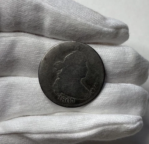 1807 Draped Bust Silver Quarter - Full Date - Rare Early US Type Coin! Cover