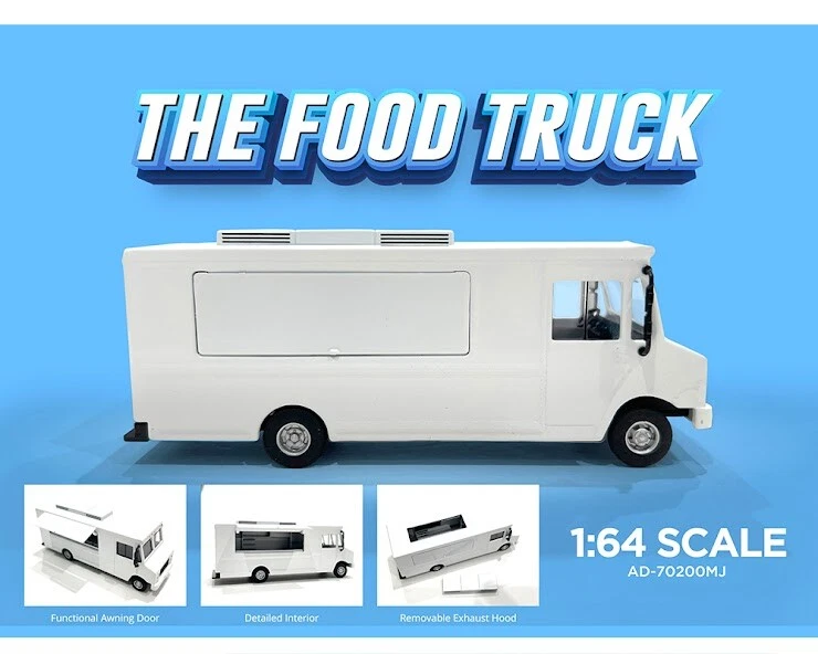 American Diorama 1:64 Food Truck - Plain white  Model Car - Photo 1/1
