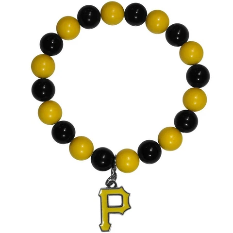 Pittsburgh Pirates Bead Style Bracelet [NEW] MLB Wrist Stretch Necklace Jewelry Cover