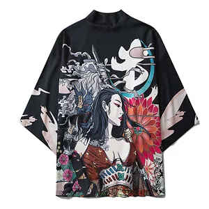 Cardigan T-Shirt Niepce Unisex Regina Pirata Kimono Grafica Leggera Harajuku - Foto 1 di 10