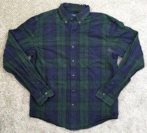 American Eagle Shirt Men's Medium Blue Green Plaid Black Watch Tartan Prep Fit - Picture 1 of 9