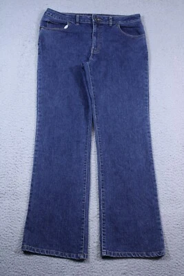 Pantalones de mezclilla Bobbie Brooks para mujer 14 azul tiro medio corte bootcut elástico oscuro 32x31 Foto 1 de 4