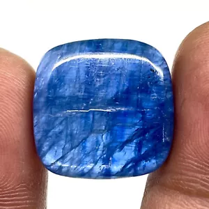 27.5 Cts Natural Kyanite 20mm Cushion Cabochon Glossy Loose Untreated Gemstone - Picture 1 of 20