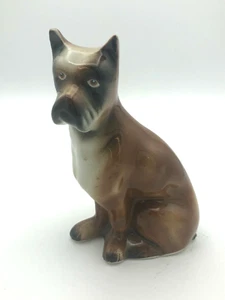 Boxer Dog Porcelain Figurine Cropped Ears Hand Painted Made in Brazil 5.5" - Picture 1 of 8