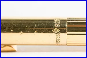 Vintage S.T. DUPONT PARIS Ballpoint Pen Vermeil 925 Sterling Silber vergoldet - Bild 1 von 7