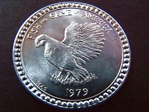 1979 Jefferson City Buzzards (HAS) PARTRIDGE Plain Aluminum Mardi Gras Doubloon - Picture 1 of 2
