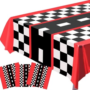 3pcs Race Car Tablecloth Car Theme Birthday Decorations Supplies Plastic Road Ta - Picture 1 of 7