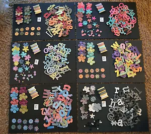 NEW ~ Prima SelfAdhesive Chipboard Letters, Flowers, Ribbons, Embellishment Lot - Picture 1 of 6