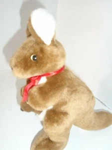 Kangaroo Plush Toy With Joey In Pouch Stuffed Animal Australia Doll Large 10" - Picture 1 of 7