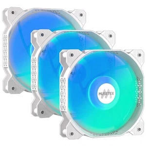 MUSETEX PC-Lüfter 120mm PWM ARGB einstellbare Geschwindigkeit 3er Pack - Bild 1 von 3