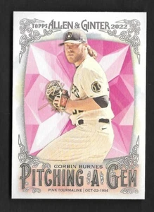 2022 Topps Allen & Ginter CORBIN BURNES  Pitching A Gem -BREWERS- #PAG-21 - Picture 1 of 1