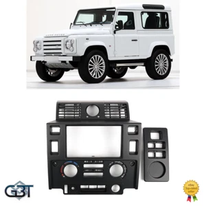 PASST ZU LAND ROVER DEFENDER 2007+ STEREO DOPPEL DIN BLENDE MONTAGESET MATT SCHWARZ - Bild 1 von 12