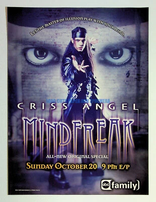 Publicidad cartel publicitario revista impresa Criss Angel Mindfreak especial abc Family TV 2002 Foto 1 de 2