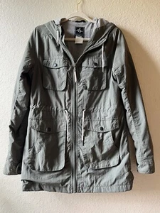 Women’s rain jacket Green Spring long military pockets waterproof 90s grunge S - Picture 1 of 15