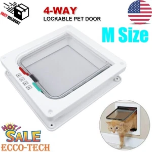 Cat  Pet Door M Size Magnetic Adjustable Door Locking Cat  Free Access - Picture 1 of 17