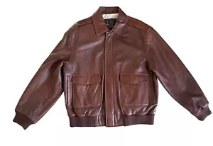 Adler Leder braun Lammfell B-17 The Flying Fortress Flieger Bomber Jacke Gr. L - Bild 1 von 6