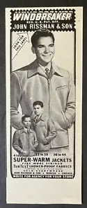 1946 John Rissman & Son Windbreaker superwarme Jacken schwarzweiß Vintage Print Ad - Bild 1 von 2