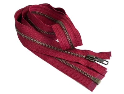 YKK #5 Antigua Latón Peso Medio Metal Chaqueta Cremallera Separadora 31" o 32" Foto 1 de 4