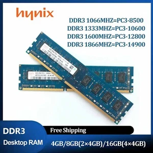 Hynix DDR3 RAM 4GB 8GB(2×4GB) 1066 1333 1600 1866MHz Desktop Memory DIMM New Lot - Picture 1 of 6