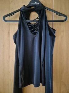 Top S Schwarz Langarm Sexy Cold Shoulder - Bild 1 von 4