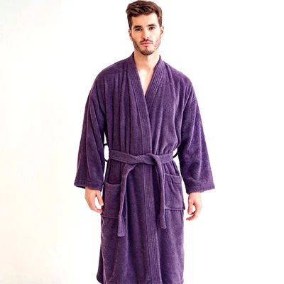100% Algodón Terry Kimono Bata Toalla Terry Albornoz Unisex Kimono Terry Spa Cubierta Foto 1 de 4