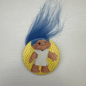 Adopt A Norfin Troll Pin Button Blue Hair 2.25” - Picture 1 of 3