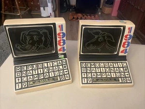 Vintage 1984 Jim Beam Republican & Democratic Campaign Computer Decanters Empty - Picture 1 of 11