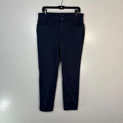 Eileen Fisher Pants Womens Medium Navy Blue Stretch Knit Slim Ankle 5 Pocket - Image 1 of 4