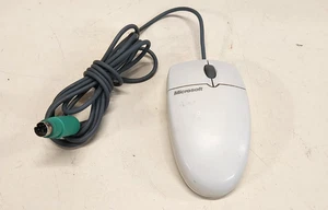 Vintage Microsoft Wheel 3.0 PS/2 X05-95266 83351-576 Mechanical Ball Wired Mouse - Picture 1 of 3